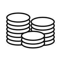 pile coins money dollars line style vector