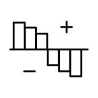 statistics bars with pluss and minus line style icon vector