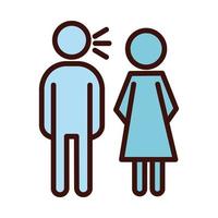 humans couple silhouettes line and fill style icon vector