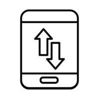 smartphone device with arrows up and down line style vector