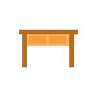 wooden desk furniture isolated icon vector