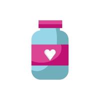 feliz dia de san valentin botella de plastico con corazon vector