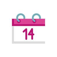 happy valentines day calendar with 14 number vector