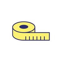 ribbon tape measure isolated icon vector