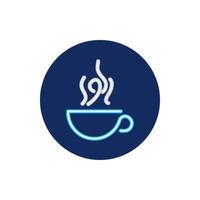 coffee cup neon light icon vector