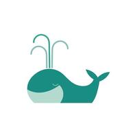 whale fairytale character isolated icon vector