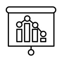statistics bars in paperboard line style icon vector