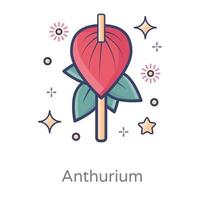 hermosa flor de anthurium vector