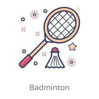 Badminton Shuttlecock with Racket vector