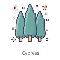 Cypress Tree Design vector