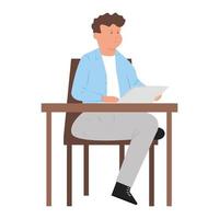 man working at desk vector