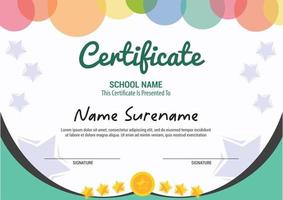 Multipurpose Professional Certificate Template Design kids colorfull vector