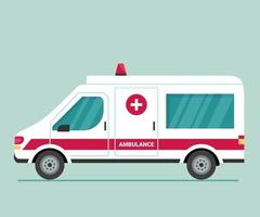 coche de ambulancia. primeros auxilios para aislamiento, virus y pandemias. un medio para el transporte seguro de pacientes, atención de emergencia rápida. transporte para ayudar a pacientes gravemente enfermos. icono plano vector moderno