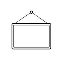 label hanging information line style icon vector