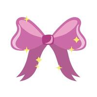 cute bow ribbon hand draw style icon vector