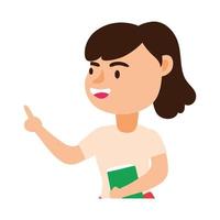 teacher female worker character icon vector