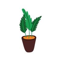 house plant in ceramic pot icon vector