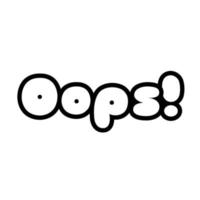 oops word pop art line style icon vector