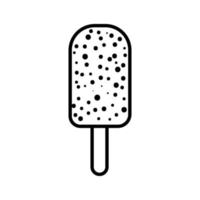 helado en palo icono de estilo de línea de arte pop vector