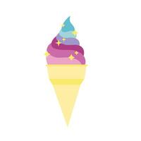 cono de helado dulce estilo de dibujo a mano vector