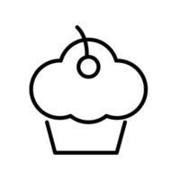 dulce cupcake delicioso icono de estilo de línea vector