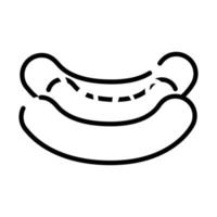 delicious hot dog fast food line style icon vector