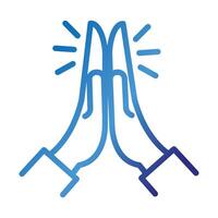 hands crash gradient style icon vector