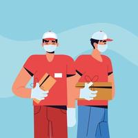 safe delivery workers vector