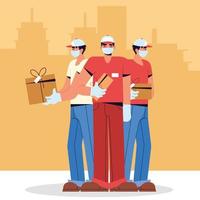 delivery team people vector