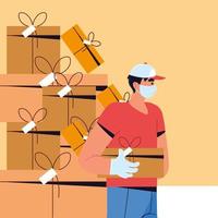 delivery man logistic vector
