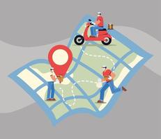 delivery people map vector