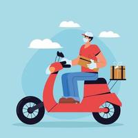 courier man working vector