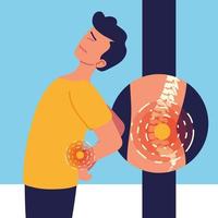 man and spine pain vector