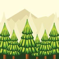 landscape pine forest vector