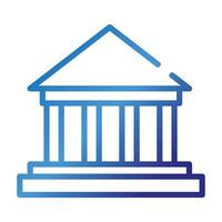 columns building gradient style icon vector