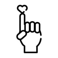 hand indexing heart love symbol line style icon vector