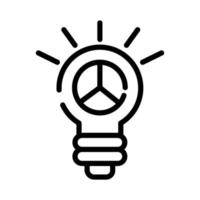 bulb with peace and love symbol line style icon vector