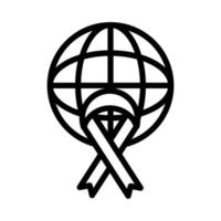 sphere with ribbon campaign line style icon vector