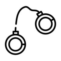 handcuff police line style icon vector