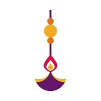 diwali hindu decoration hanging flat style icon vector