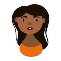 afro woman character national hispanic heritage flat style icon vector