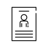 human figure avatar in cv document line style icon vector