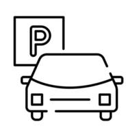 car and parking signal line style icon vector