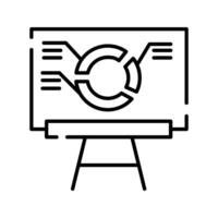 paperboard with statistics line style icon vector