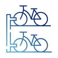 icono de estilo degradado de bicicletas de estacionamiento vector