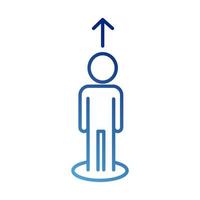 human figure avatar with arrow up gradient style icon vector