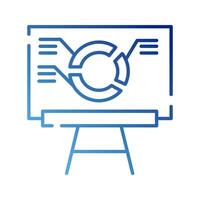 paperboard with statistics gradient style icon vector