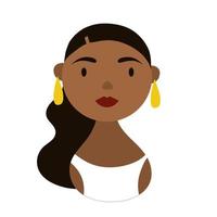 afro woman character national hispanic heritage flat style icon vector