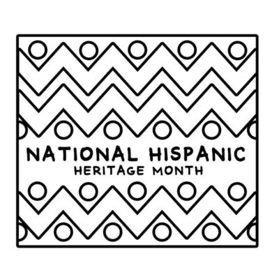 national hispanic heritage lettering with paint frame line style icon