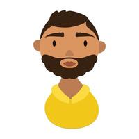 man with beard character national hispanic heritage flat style icon vector